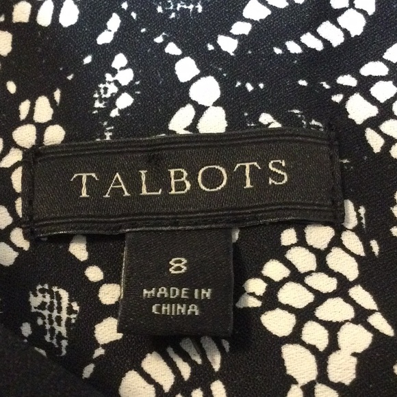 NWOT 8 Talbots black lace look button down blouse - Picture 14 of 15